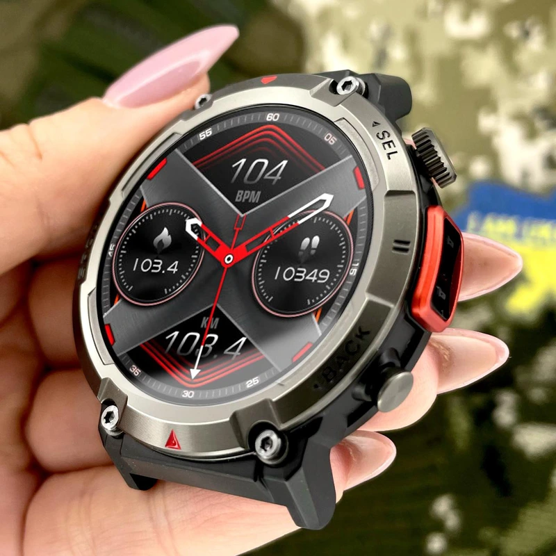 Розумний годинник Modfit Rugged Black — чоловічий смарт-годинник з TFT-дисплеєм та захистом IP67