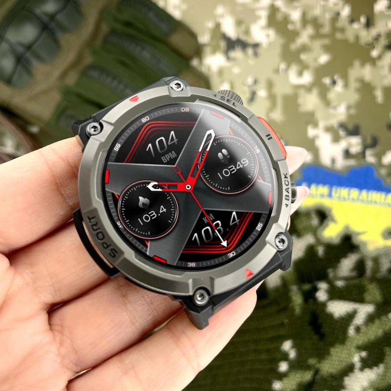 Розумний годинник Modfit Rugged Black — чоловічий смарт-годинник з TFT-дисплеєм та захистом IP67 — фото 3