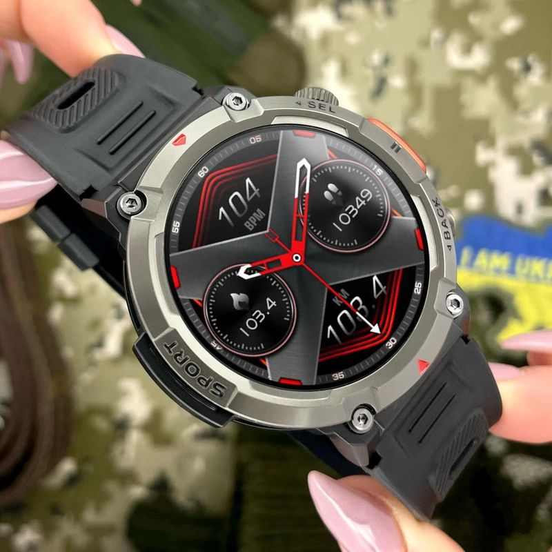 Розумний годинник Modfit Rugged Black — чоловічий смарт-годинник з TFT-дисплеєм та захистом IP67 — фото 4