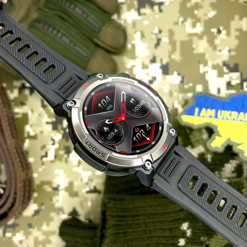 Розумний годинник Modfit Rugged Black — чоловічий смарт-годинник з TFT-дисплеєм та захистом IP67 — фото 5