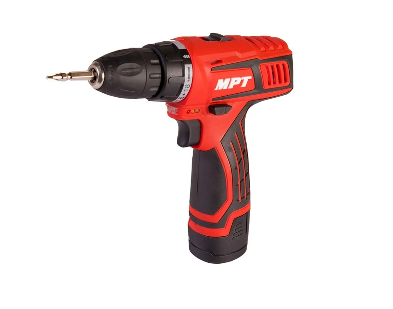 Дриль-шурупокрут MPT акумуляторний 12V Li-ion 1.5 А·год 2 швидкості 0-400/1450 об/хв 10 мм 2 АКБ кейс MCDT1226.B2