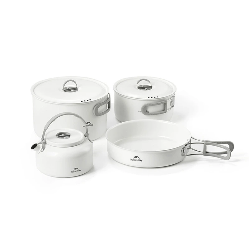 Чайник з керамічним антипригарним покриттям Naturehike CNK2450CF013 0,8 л, алюміній, білий