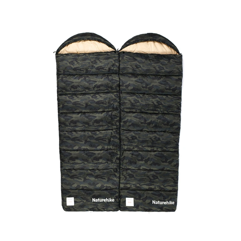 Спальний мішок з капюшоном Naturehike M320 CNK2350WS023, зелений камуфляж, правий