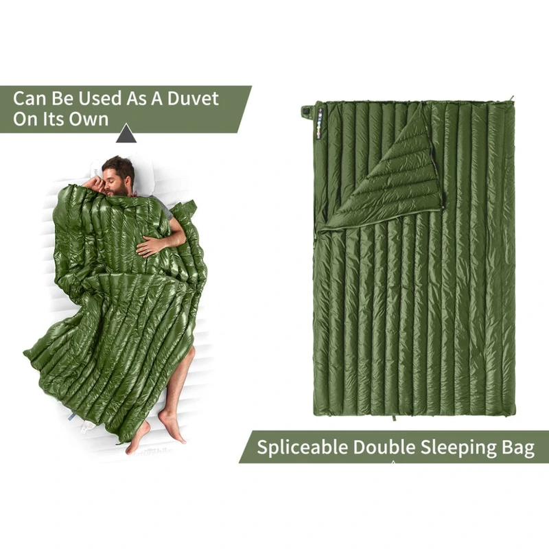 Спальний мішок з натуральним пухом Naturehike CWM295 CNK2300SD013, зелений