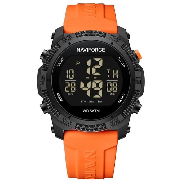 Чоловічий спортивний водостійкий тактичний годинник Naviforce Europe Orange