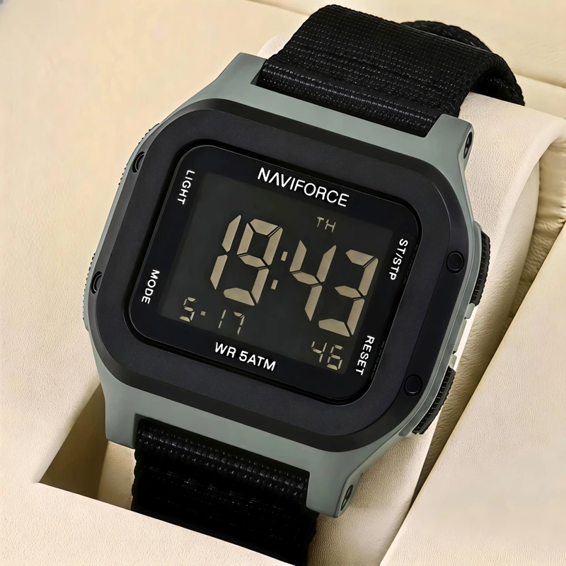 Чоловічий водостійкий спортивний тактичний годинник Naviforce Cube Strong Nylon