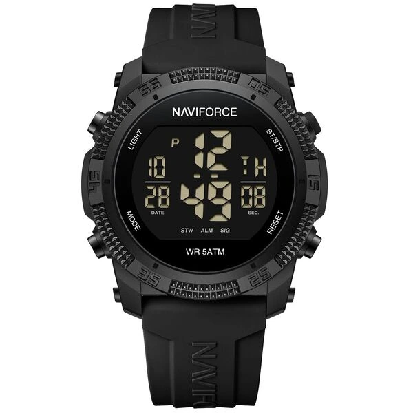 Чоловічий водостійкий спортивний тактичний годинник Naviforce Europe Black