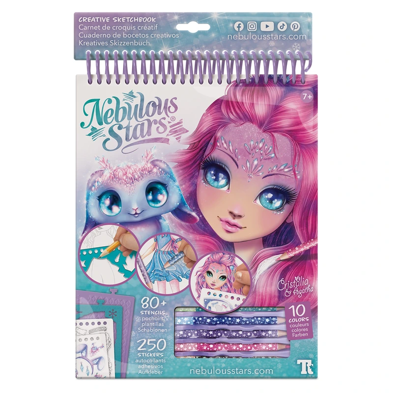 Набір для творчості NEBULOUS STARS – СКЕТЧБУК: КРИСТАЛІЯ, МОТИВИ САМОЦВІТІВ