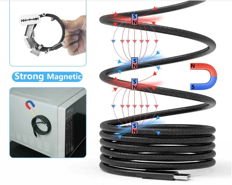 Кабель NN SN3 Magnetic Usb lightning 1m 100W black
