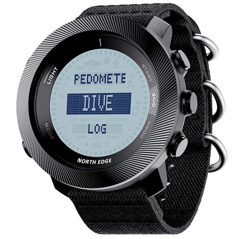 Чоловічий спортивний тактичний з компасом годинник North Edge Apache Model D Silicon, 2 ремінці
