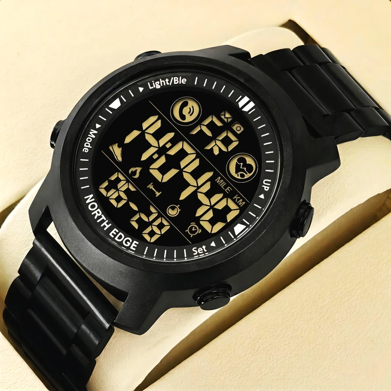 Чоловічий спортивний водостійкий тактичний годинник North Edge Laker Iron Edition, 2 ремінці