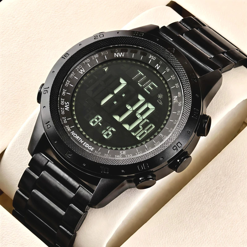 Чоловічий спортивний водостійкий тактичний з компасом годинник North Edge Desert Iron Edition, 2 ремінці