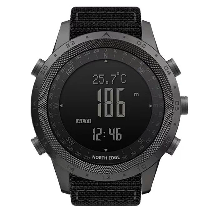 Чоловічий спортивний водостійкий тактичний з компасом годинник North Edge Desert 5BAR з компасом