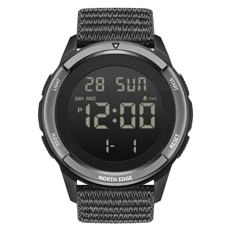 Чоловічий спортивний водостійкий тактичний годинник North Edge Terrax Black