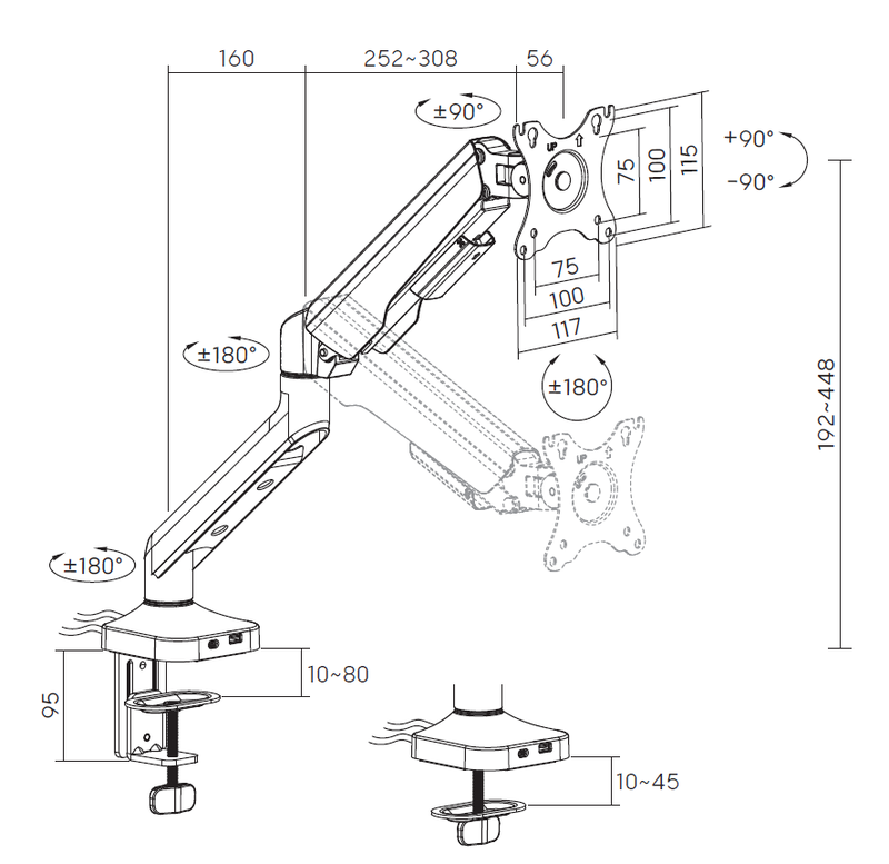 Настільне кріплення для монітора OfficePro MA451W