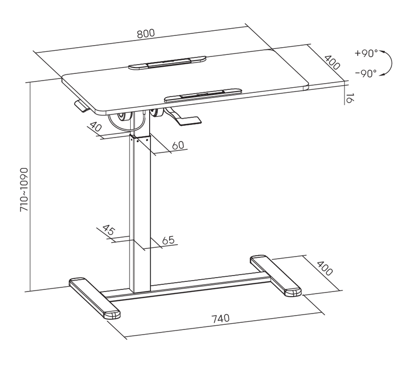 Офісний стіл з регулюванням висоти OfficePro ODM405B