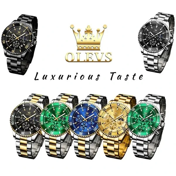 Годинник наручний Olevs 2870 Green Accents