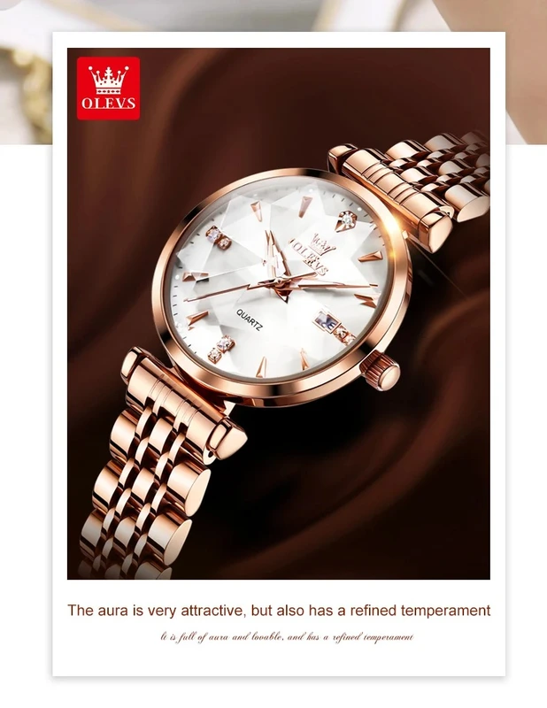 Годинник наручний Olevs 5536 Rose White