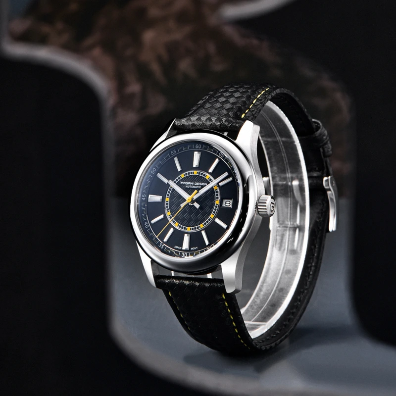 Чоловічий механічний годинник Pagani Design PD-1778 Silver-Yellow з сапфіровим склом та механізмом Seiko NH35