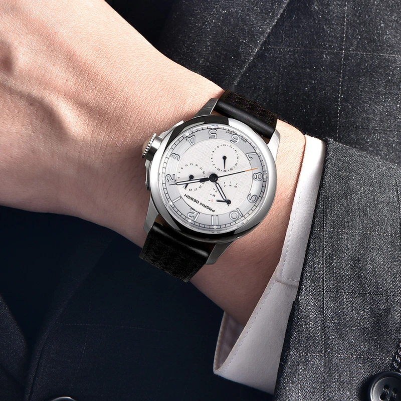 Чоловічий годинник Pagani Design PD-1780 Black-White з сапфіровим склом та японським механізмом VH88 — фото 4
