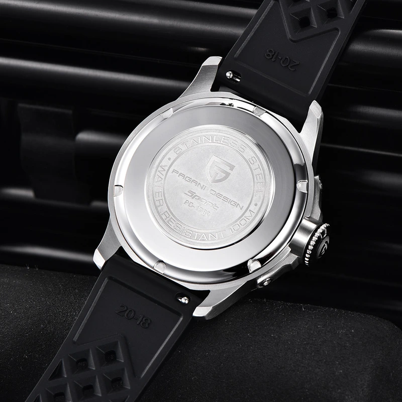 Чоловічий годинник Pagani Design PD-1780 Black-White з сапфіровим склом та японським механізмом VH88 — фото 5