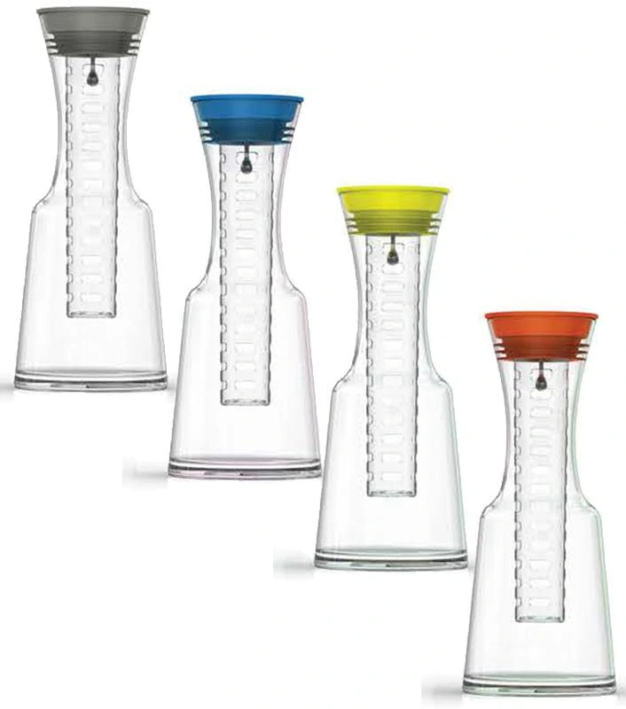 Графін ZestGlass 1100мл для лимонаду, вина і освіжаючих фруктово-ягідних напоїв (помаранчева кришка)