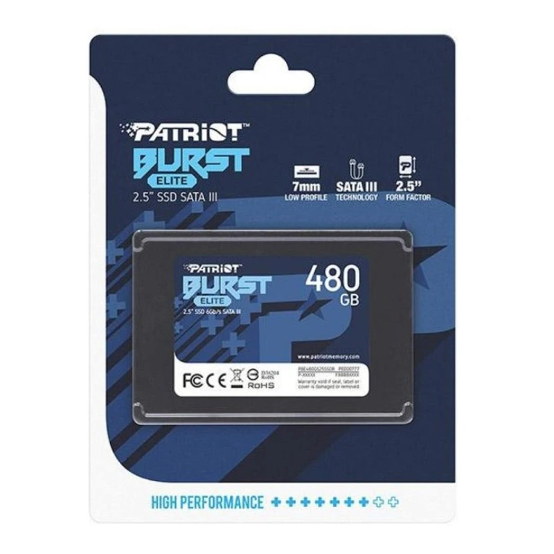 Накопичувач SSD Patriot Burst Elite 480GB 2.5" 7mm SATAIII TLC 3D