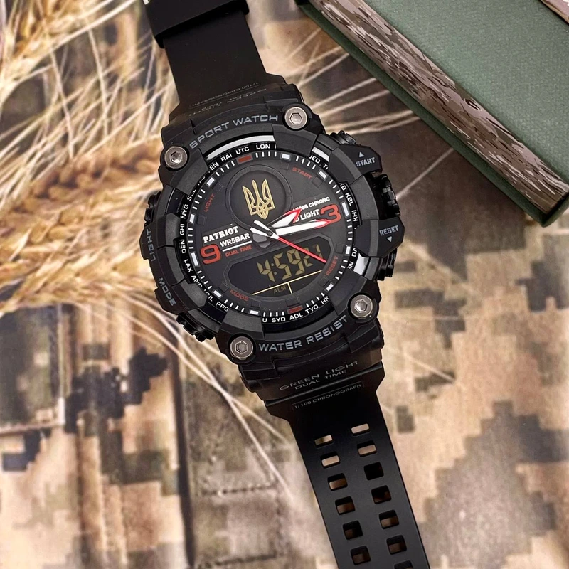 Patriot 001RDUAGD Тризуб золото Чорні з червоним + Коробка.