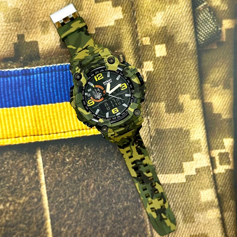 Patriot 002CMGRUASI Тризуб срібло Зелений камуфляж + Коробка.