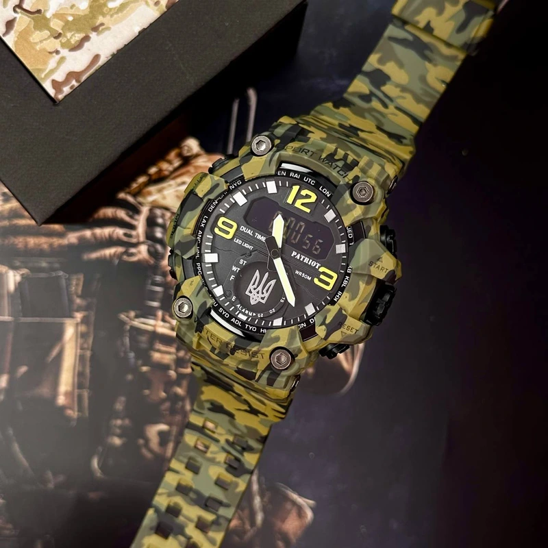 Patriot 003CMGRUASI Тризуб срібло Зелений камуфляж + Коробка.