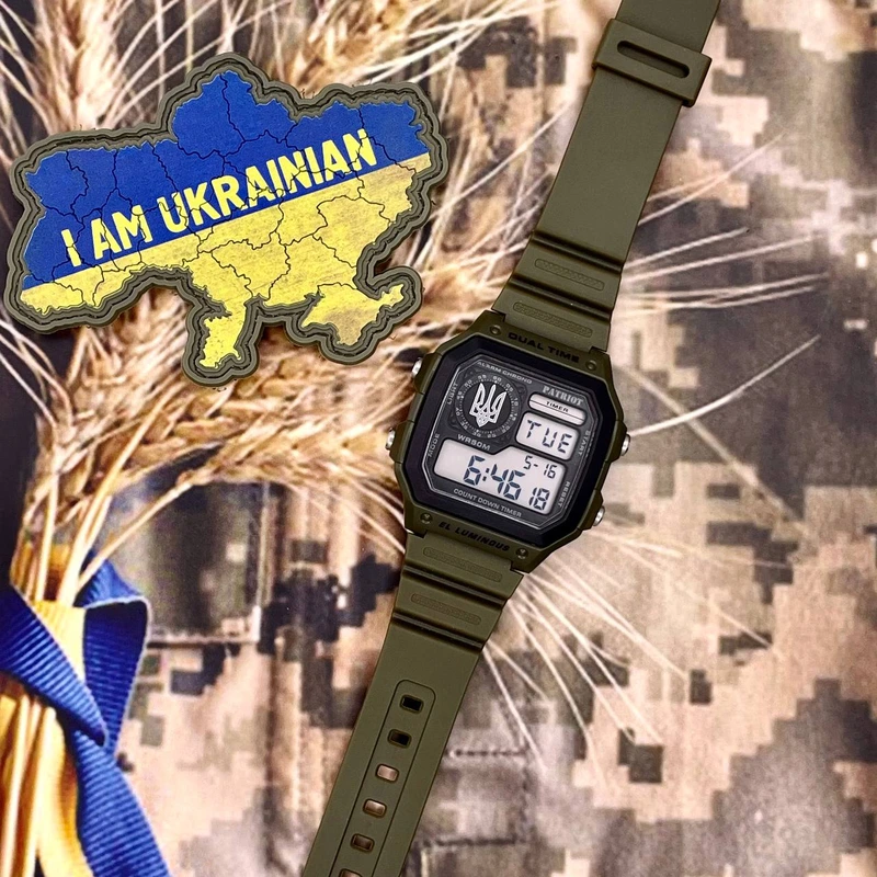 Patriot 010AGUASI Тризуб срібло Зелені + Коробка