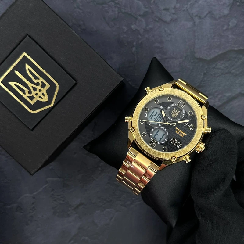 Patriot 017 Тризуб Золото Gold-Black-White Steel