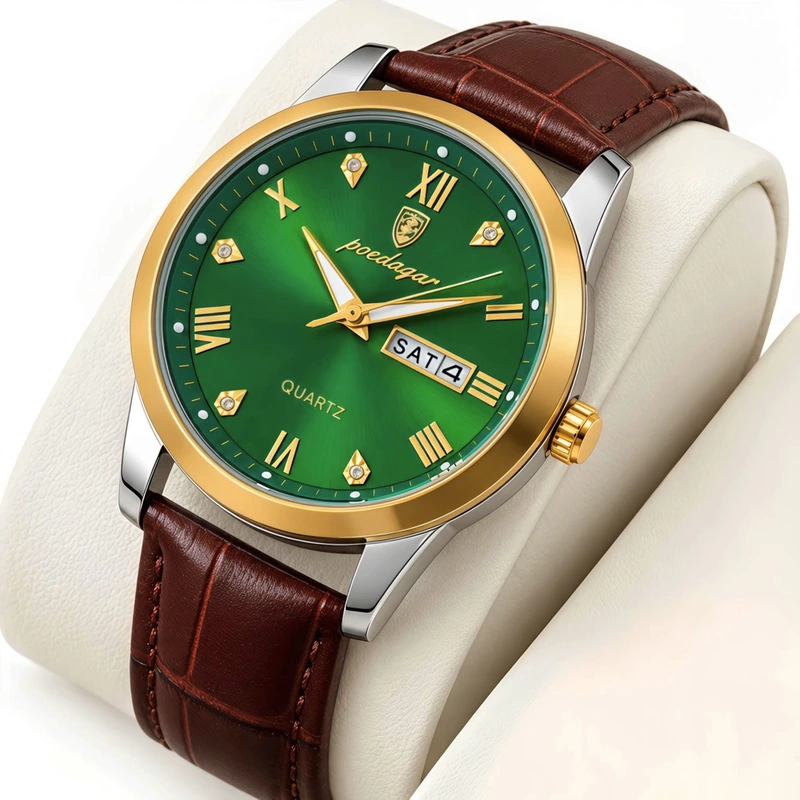 Poedagar Omega Leather Brown, 2 ремінці