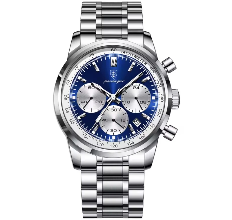Чоловічий годинник Poedagar Petros Silver