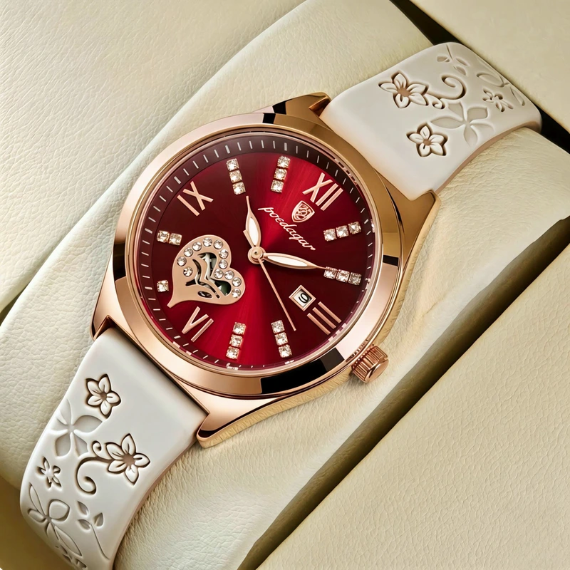 Жіночий годинник Poedagar Present Beige Flower, 2 ремінці