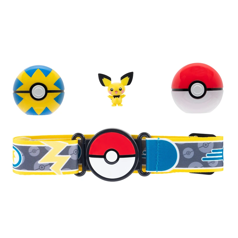 Ігровий набір POKEMON W15 - ПОЯС З ПОКЕБОЛАМИ ПІЧУ (пояс, 2 покеболи, ігрова фігурка)