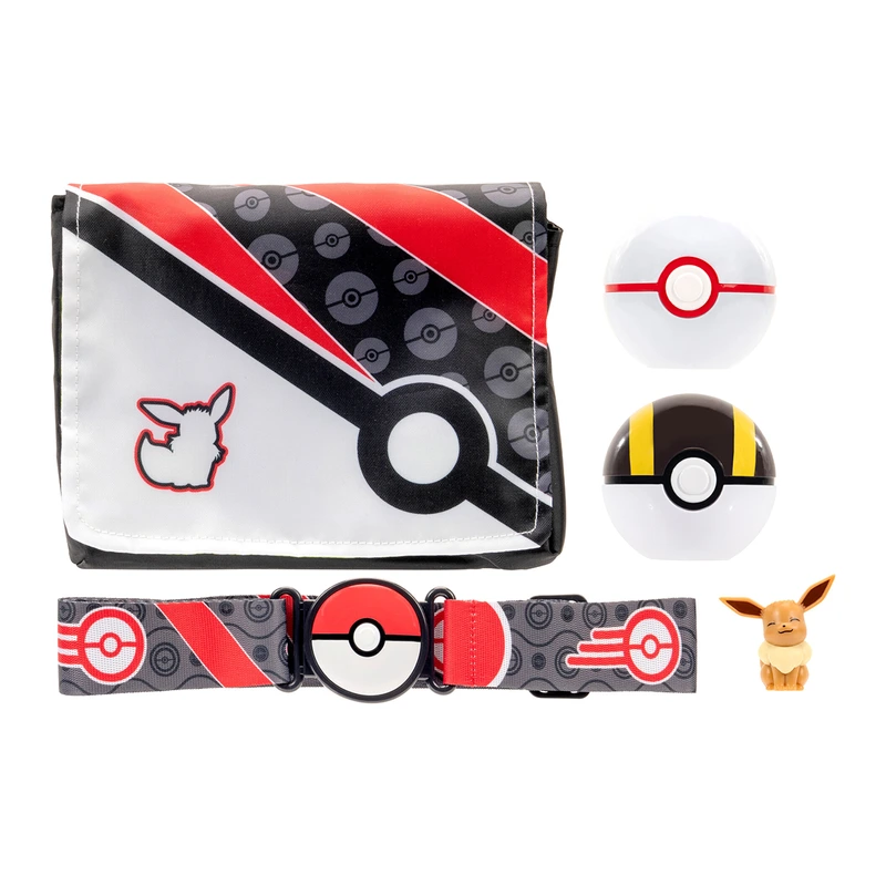 Ігровий набір POKEMON W5 - СПОРЯДЖЕННЯ ТРЕНЕРА ІВІ (2 покеболи, пояс, фігурка, сумка для м'ячів)