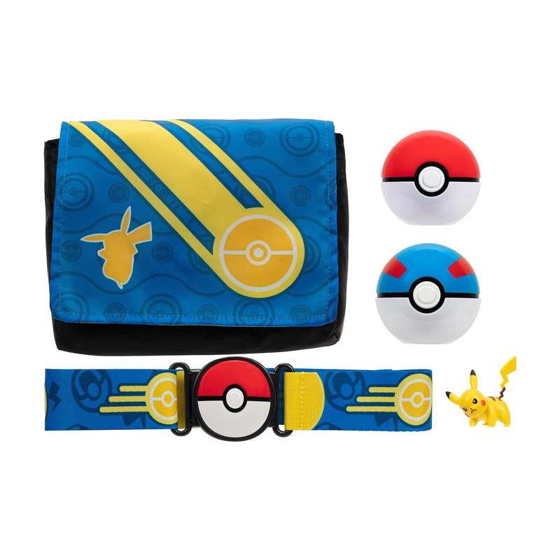 Ігровий набір POKEMON W5 - СПОРЯДЖЕННЯ ТРЕНЕРА ПІКАЧУ (2 покеболи, пояс, фігурка, сумка для м'ячів)