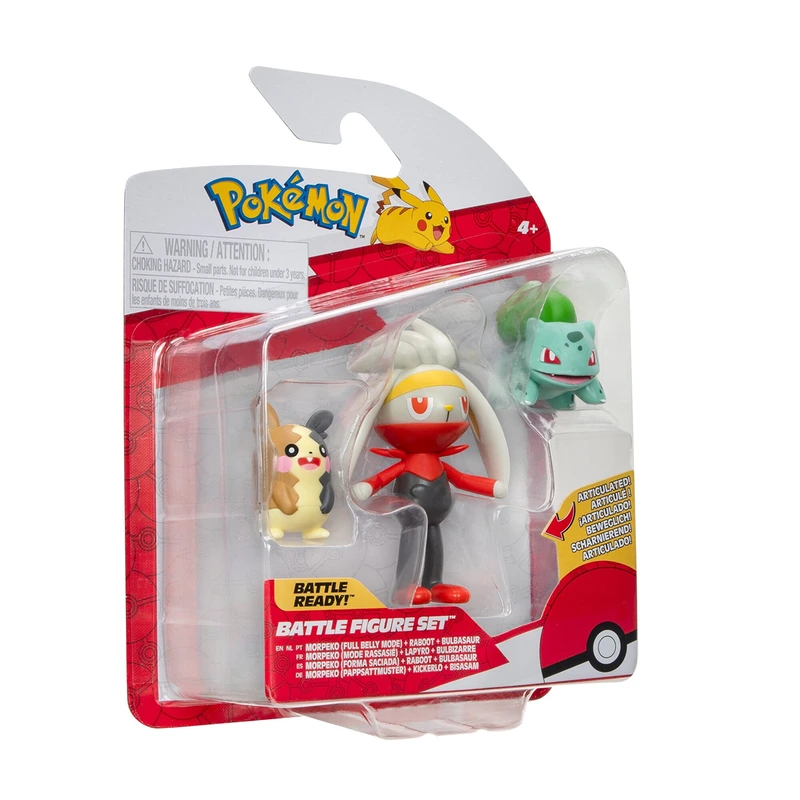 Набір ігрових фігурок POKEMON W18 - МОРПЕКО, БУЛЬБАЗАВР, РАБУТ