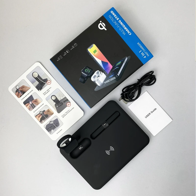 Бездротовий зарядний пристрій QI 15W UD17 (4в1)