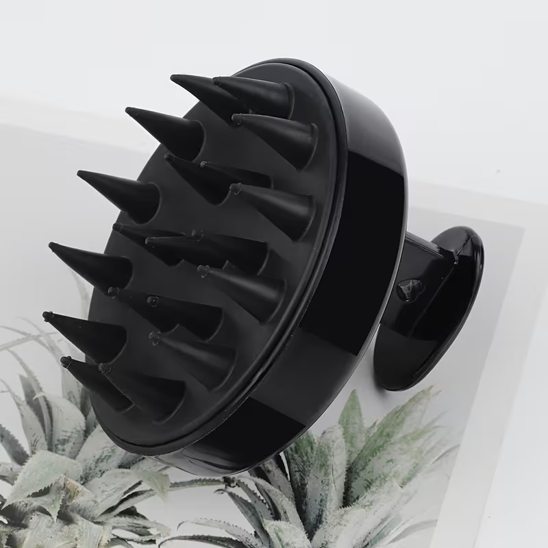 Масажер для шкіри голови та щітка для шампуню, чорний