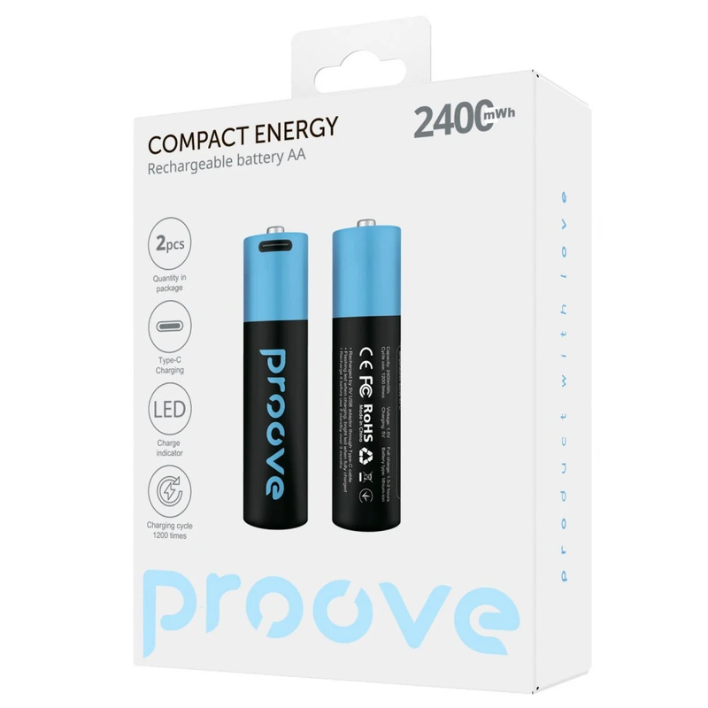 Акумуляторні батарейки Proove Compact Energy AA 2 pcs black