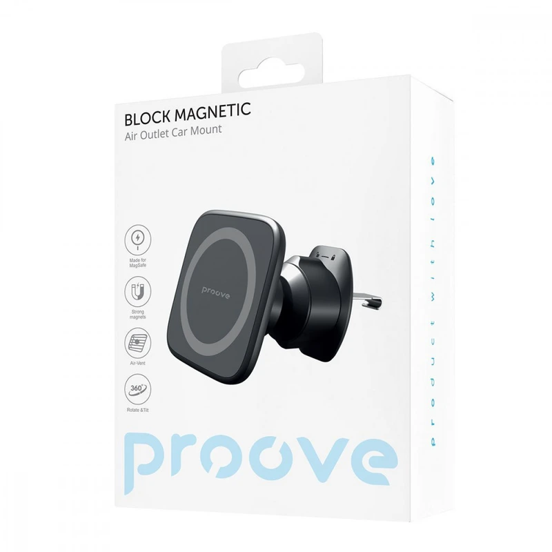 Автомобільний тримач Proove Block Magnetic Air Outlet Car Mount black