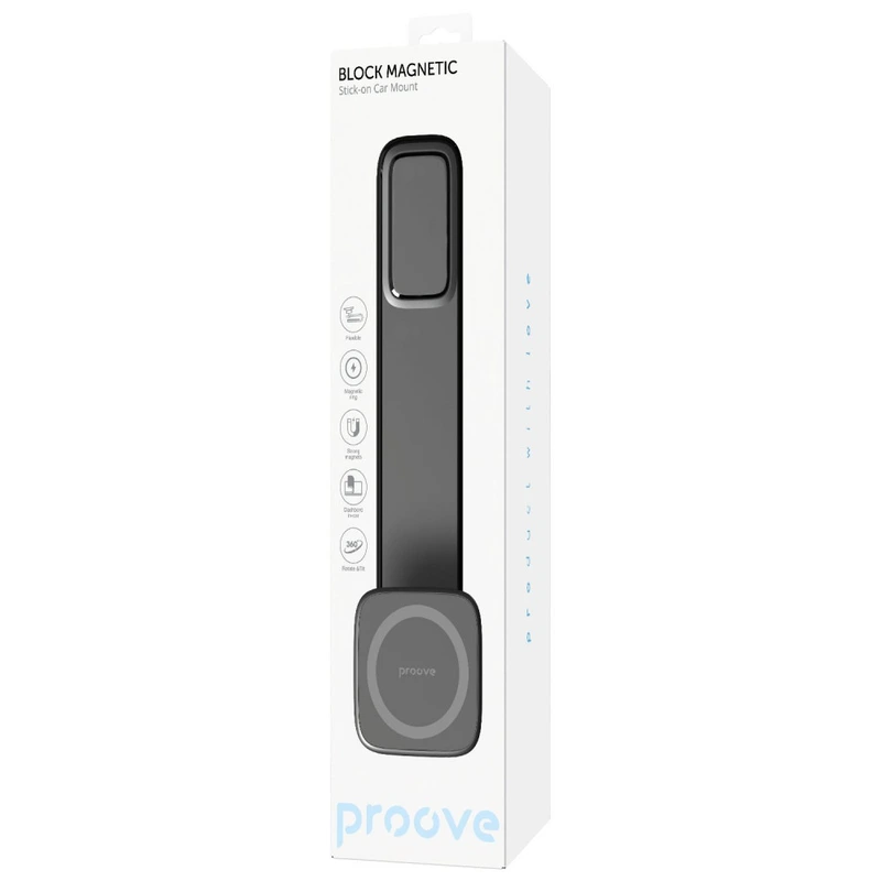 Автомобільний тримач Proove Block Magnetic Stick-on Car Mount black