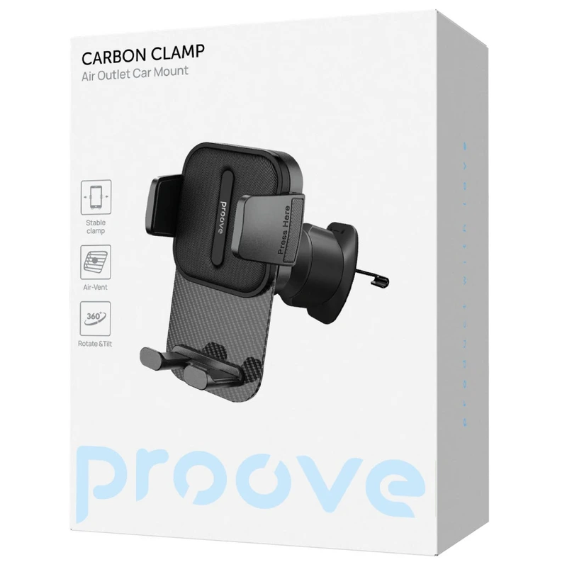 Автомобільний тримач Proove Carbon Clamp Air Outlet Car Mount black