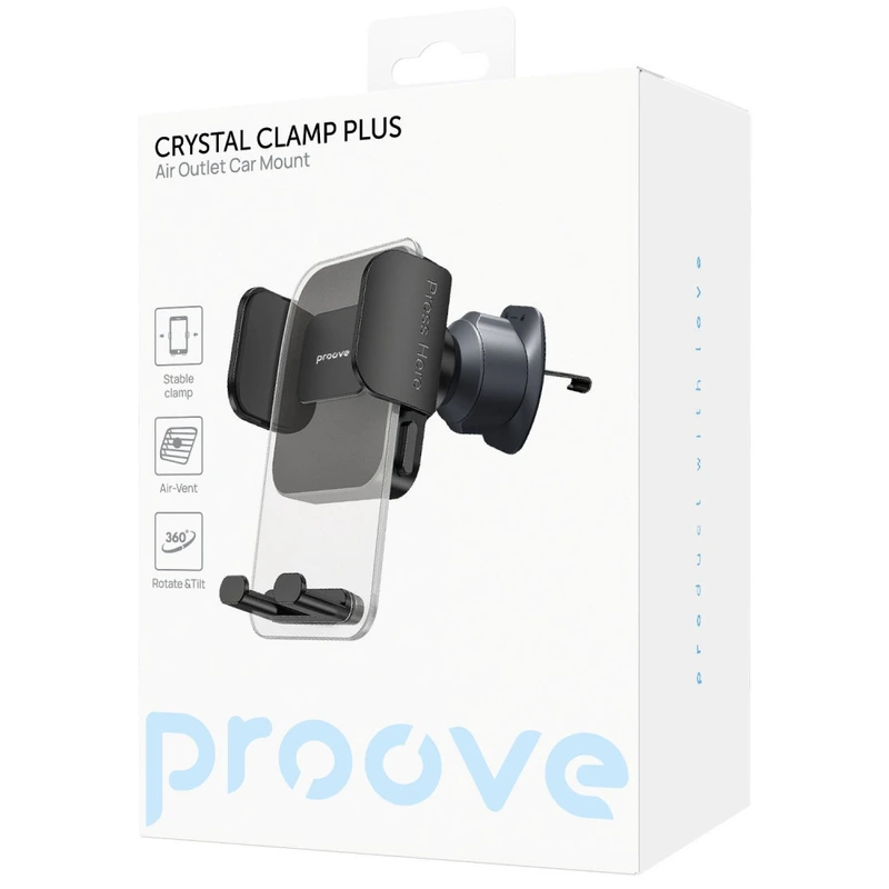 Автомобільний тримач Proove Crystal Clamp Plus Air Outlet Car Mount black