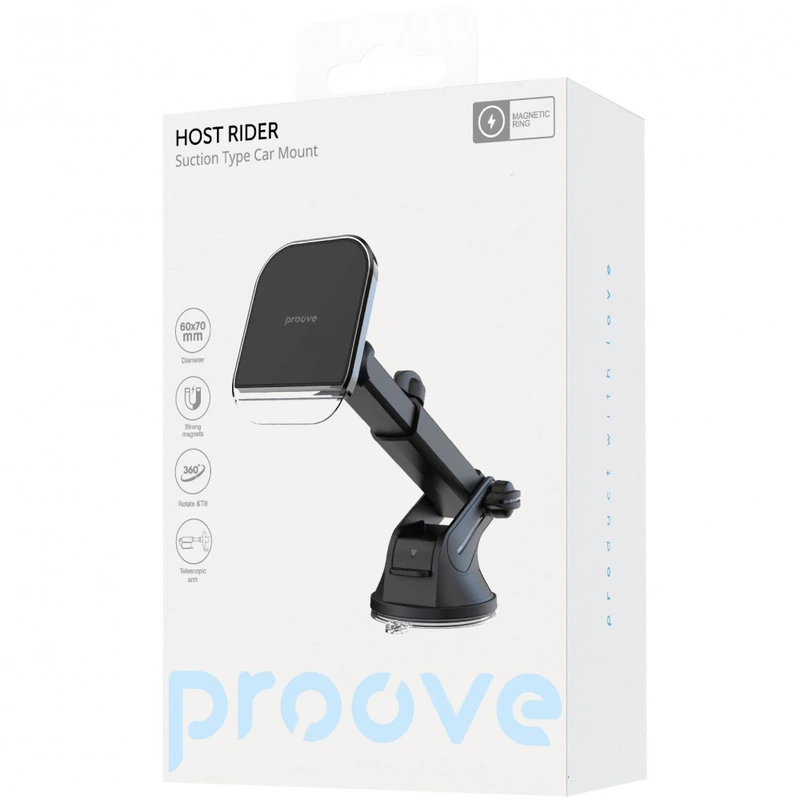 Автомобільний тримач Proove Host Rider Suction Type Car Mount black