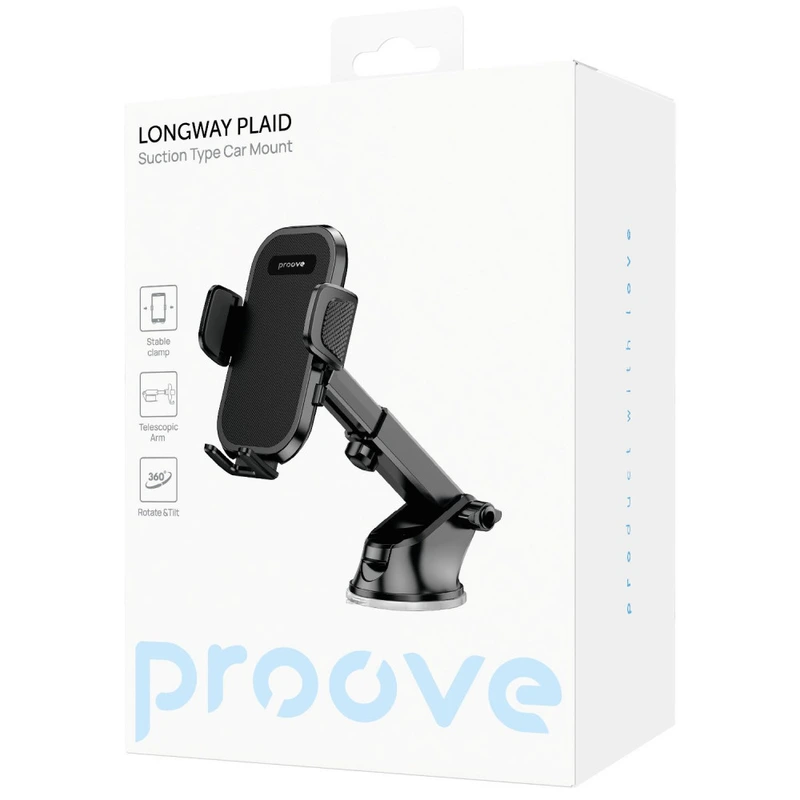 Автомобільний тримач Proove Longway Plaid Suction Type Car Mount black