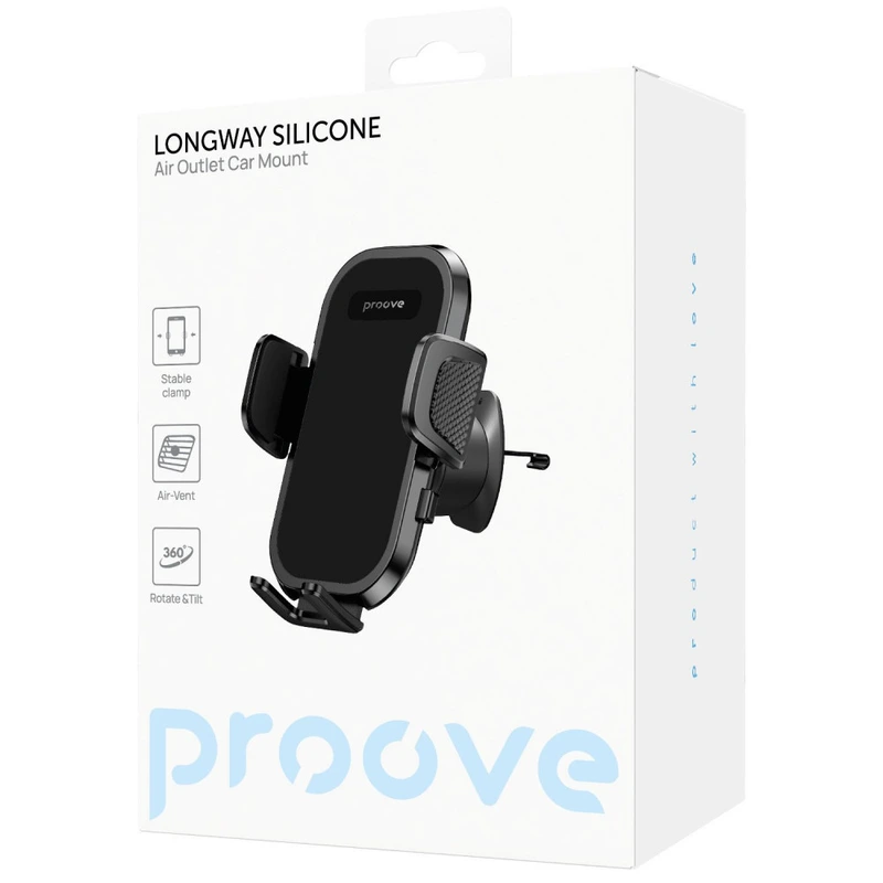 Автомобільний тримач Proove Longway Silicone Air Outlet Car Mount black