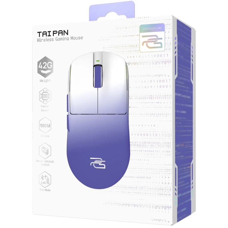 Бездротова ігрова миша Proove Gaming Taipan white/purple